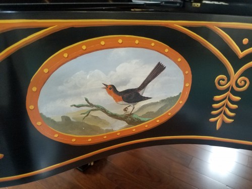 Sonny Plays Hand Painted Art Case Steinway with Bird Motiff