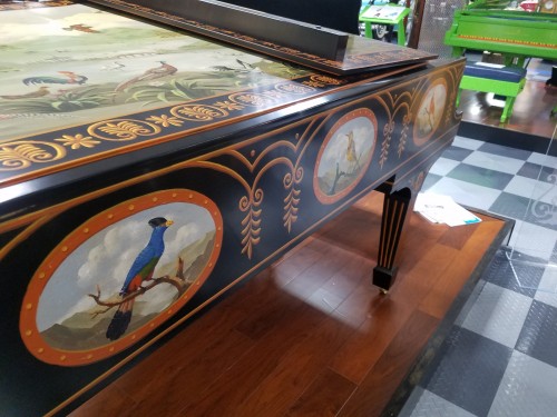 Sonny Plays Hand Painted Art Case Steinway with Bird Motiff