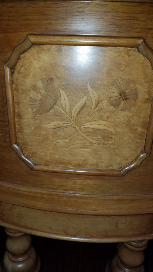 $1950. Art Case George Steck, Walnut with Birds Eye Maple Floral Inlays Rebuilt/Refinished Blowout Sale! $1950.