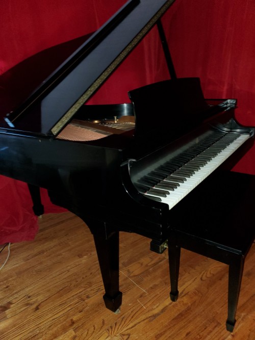 (SOLD) Steinway Grand Piano Ebony Model M 1954 Rebuilt/Refinished
