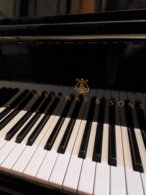 (SOLD) Steinway Grand Piano Ebony Model M 1954 Rebuilt/Refinished