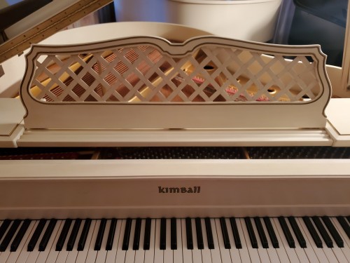 Kimball Art Case  Ivory Baby Grand w/Gold Trim and Bosendorfer Design Aspects 5' custom Hand Painted  $4900