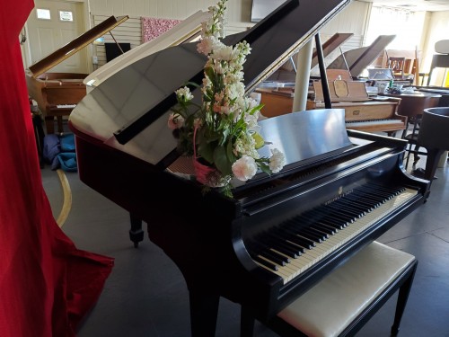 (SOLD)Steinway Ebony Grand Piano Model M 5'7