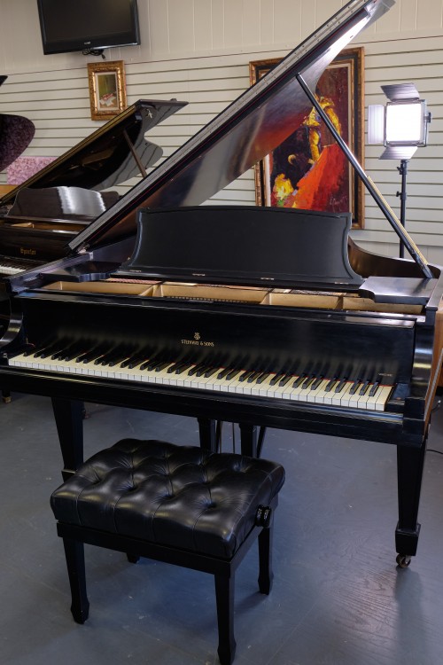 (SOLD) Steinway L Ebony Grand Piano, Rebuilt/Refinished Warranty