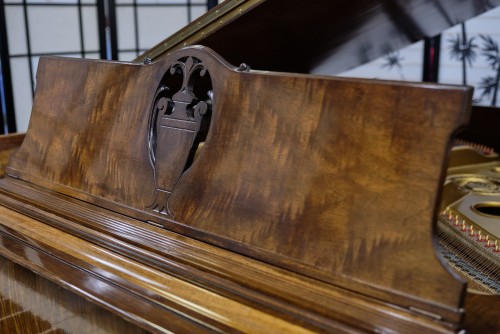 (SOLD) Art Case Knabe Baby Grand Player Piano, Hand Carved, Queen Anne Style, Beautiful Burled Walnut