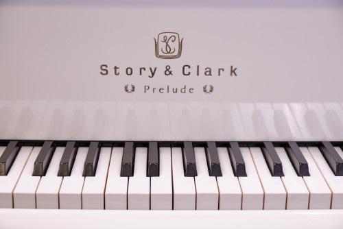 (SOLD) White Gloss Story & Clark Baby Grand CD Player Piano