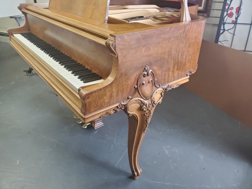 (SOLD) Art Case Knabe Baby Grand, Gorgeous Hand Carved, Queen Anne Style, Beautiful Burled