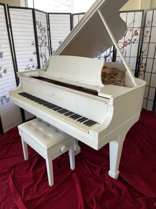 (SOLD) WHITE STEINWAY GRAND PIANO MODEL L 1926 JUST RESTORED & REFINISHED $29,950