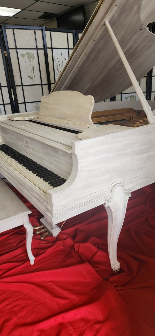 White Driftwood, Art Case, Steinway Grand Piano Model XR 6'2