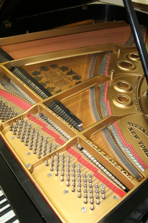 (SOLD) Steinway Grand Piano Model L Rebuilt/Refin. (VIDEO) Satin Ebony Finish