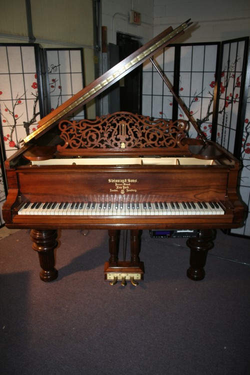 (SOLD)Art Case Steinway Grand Piano Model B Victorian Style Rosewood 1889 Reblt/Refinished (2001)w PianoDisc Player System