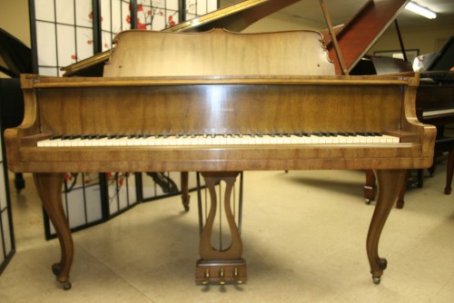 (SOLD) Art Case Harrington Baby Grand Piano 5' Cabriolet Legs