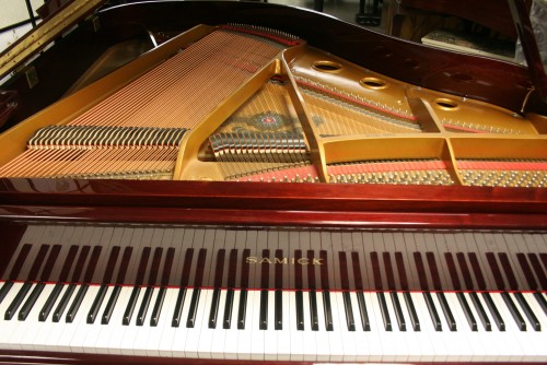 Red Mahogany Samick Baby Grand Piano 1989 (SOLD)