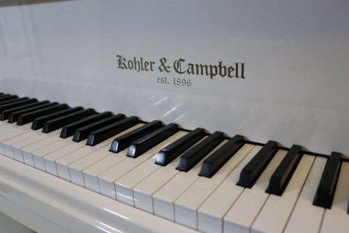 SOLD White Gloss Baby Grand Piano Kohler & Campbell  by Samick 4'8