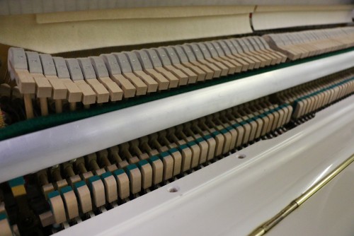 White Gloss Ivory Yamaha Upright Piano Low Mileage (SOLD)