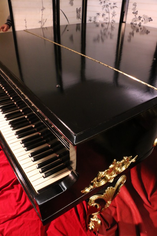 (SOLD) Vose Art Case Grand Piano Hand Painted Gold Trim Refinished & Rebuilt 5'7