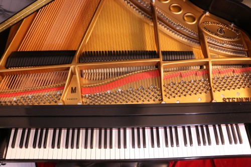(SOLD) Steinway M  Grand Piano 1997 Satin Ebony Showroom Condition (VIDEO)