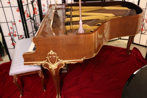 (SOLD-Congratulations Donna & Family) Knabe Piano Baby Grand King Louis XV  Art Case  Gorgeous Walnut Gold Trim