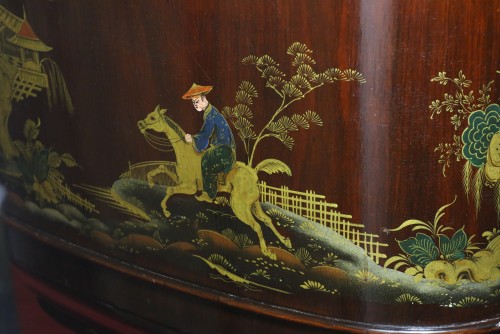 (SOLD)Chinoiserie Art Case Collard & Collard Hand Painted Masterpiece Restored