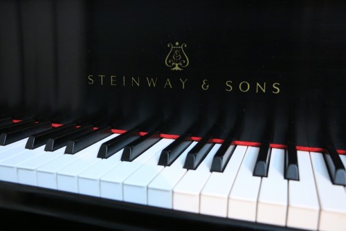 (SOLD) Steinway M Grand Piano Made in 2000, satin ebony, one private owner, lightly played.