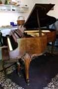 (Sold) Queen Anne Legs Brahms 5' Baby Grand Piano  Art Case, Gorgeous Walnut 