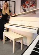 (SOLD) White Gloss Young Chang Upright Piano 1994 