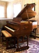 (SOLD Congratulations Mike & Family) Master Piece Art Case VOSE  Baby Grand Piano  Mediterranean Style-Collector's Item! 