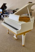 (SOLD) Art Case Knabe Baby Grand Piano, just refinished white with gold trim and accents. excellent.