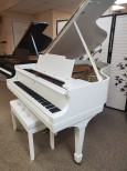 White Steinway Piano M 5'7