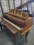 Art Case Weber Le Petit Baby Grand Piano Mahogany Queen Anne Style  w/Gold Trim Refurbished April 2022 $2500.
